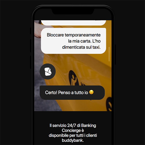 buddybank-app-concierge Concierge è la funzione di Buddybank per l'assistenza 24/7