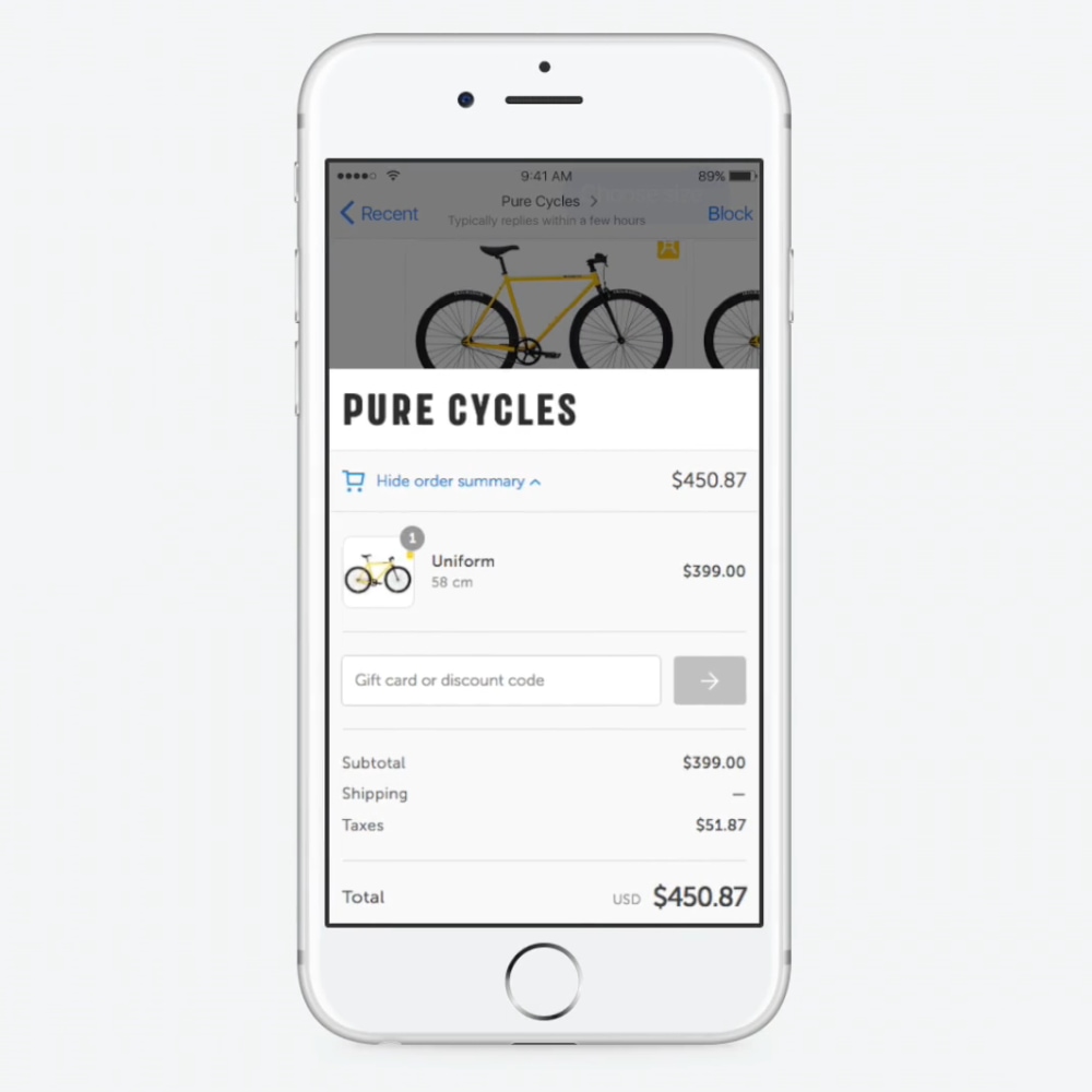 shopify-lite-messenger-carrello Acquisti online su Messenger via Shopify Lite