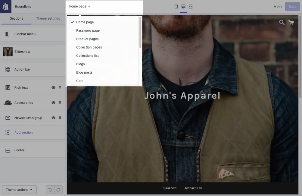 shopify negozio online editor Editor negozio online su Shopify