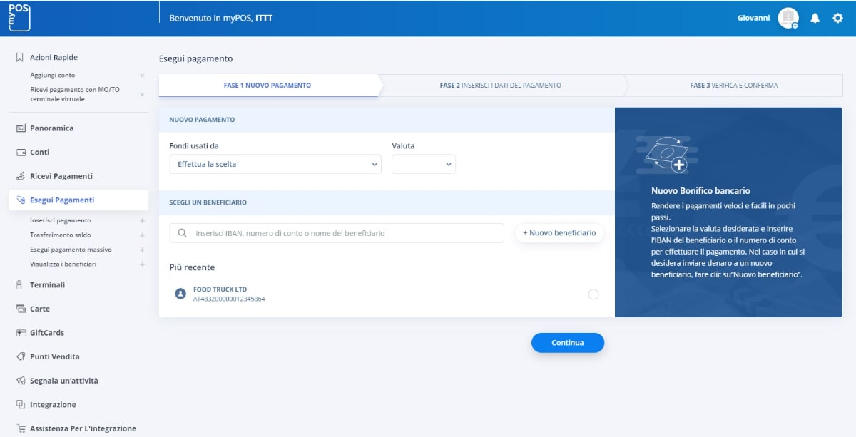 mypos conto esercente Piattaforma online myPOS