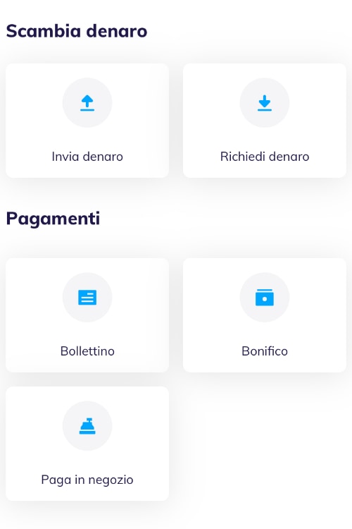 hype app pagamenti Schermata pagamenti dell'app Hype