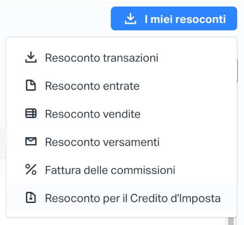sumup bonus pos credito imposta Resoconto per Bonus POS