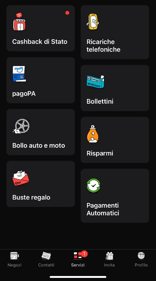 satispay app operazioni