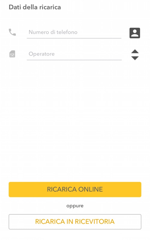 Ricarica telefonica app Mooney