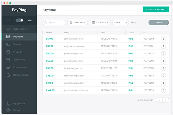 payplug pagamenti elenco Elenco dei pagamenti ricevuti