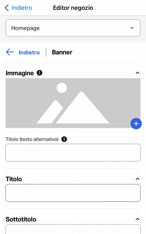 sumup negozio online editor tema Il negozio online può essere personalizzato direttamente dall'applicazione