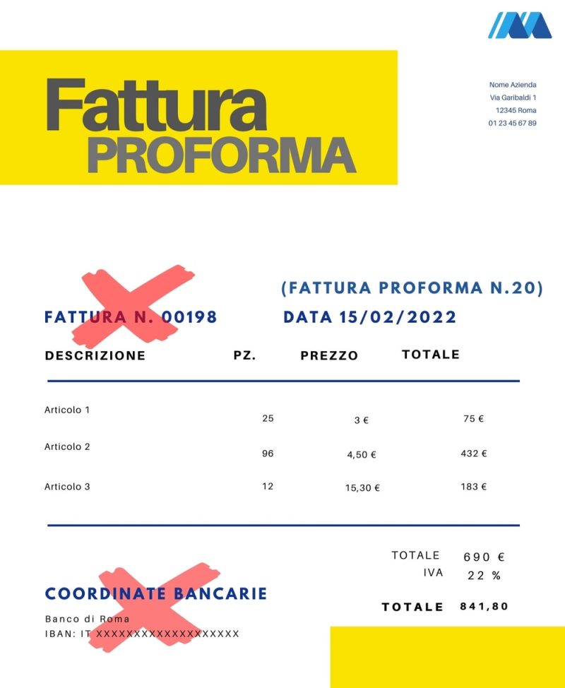 Cos'è e come funziona la fattura proforma?
