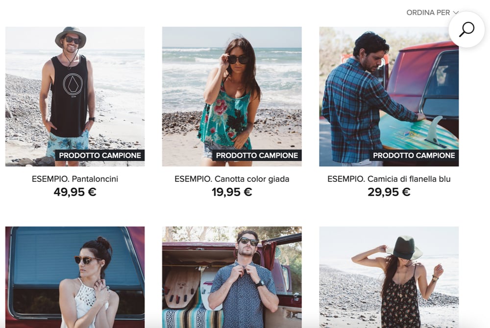 ecwid negozio istantaneo esempio