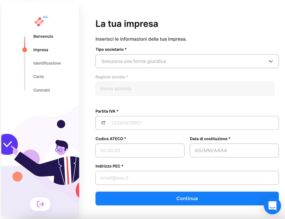 tot registrazione tipo impresa