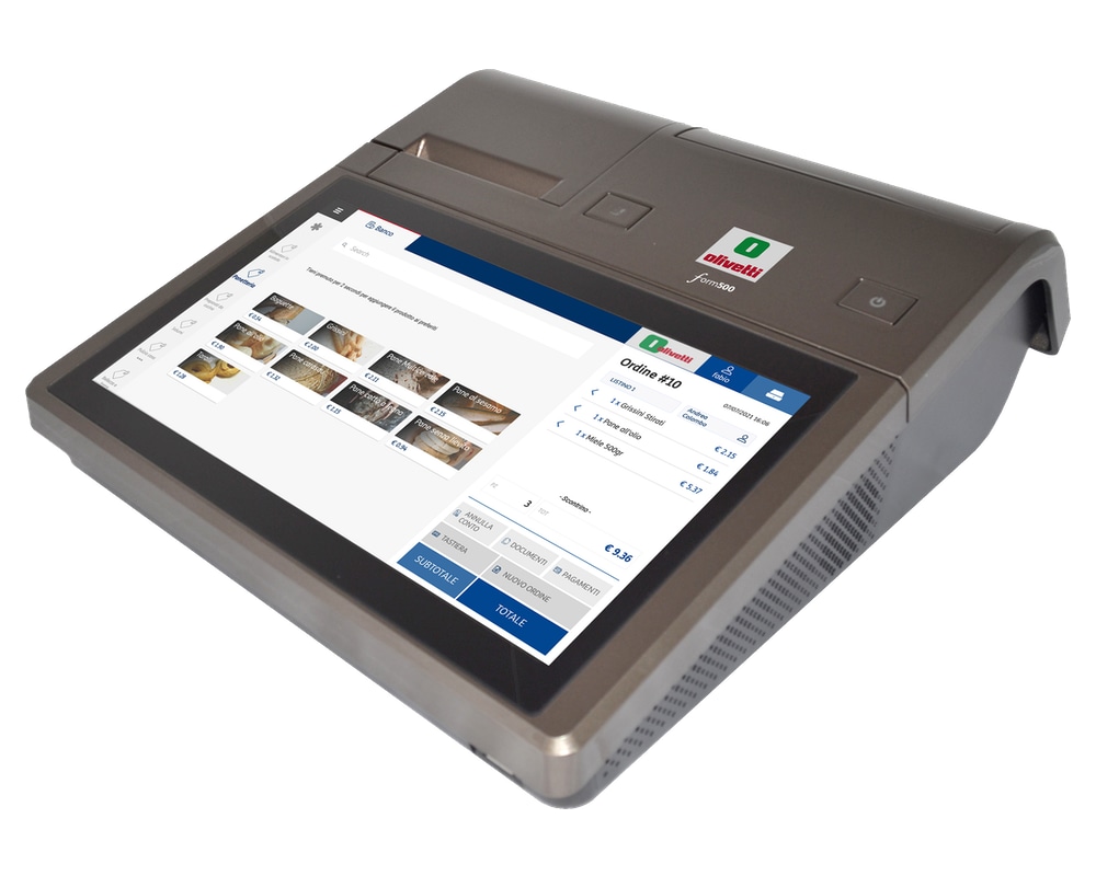 Il registratore di cassa Olivetti Form500 ha un aspetto datato pur essendo telematico e smart