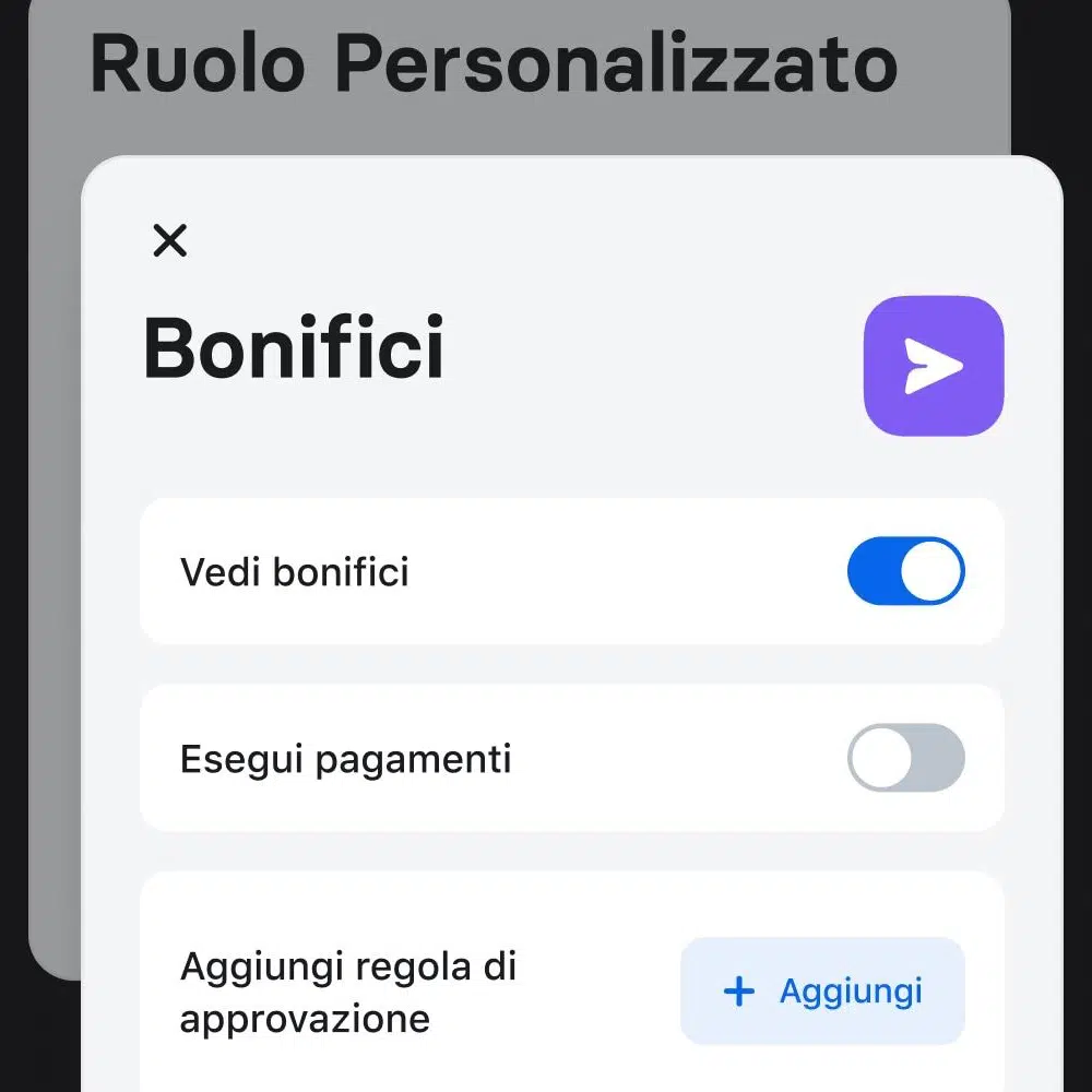 Per ogni profilo d'accesso è possibile personalizzare ruolo e permessi