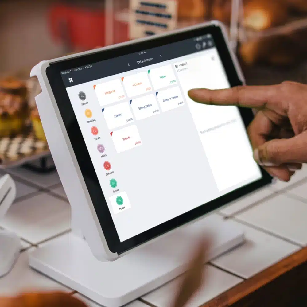 SumUp fornisce su richiesta iPad, supporto da tavolo, cassetto portasoldi e stampante