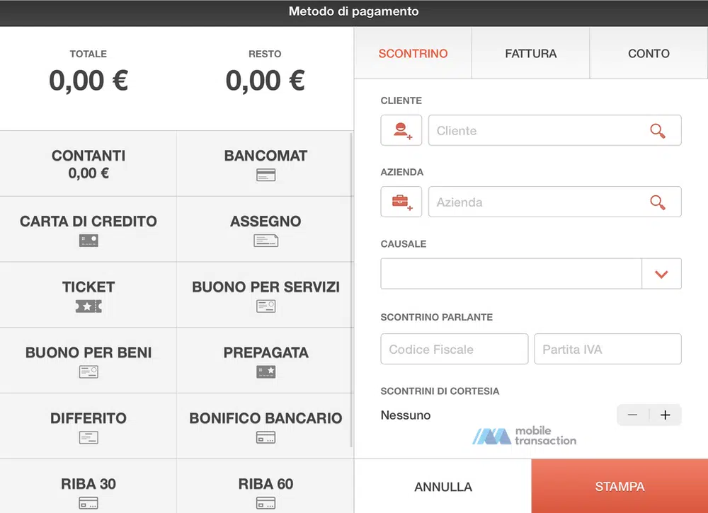 Metodi di pagamento Cassa In Cloud registratore di cassa