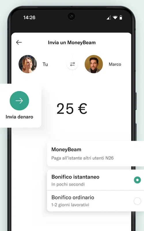 Scambio istantaneo nell'app N26