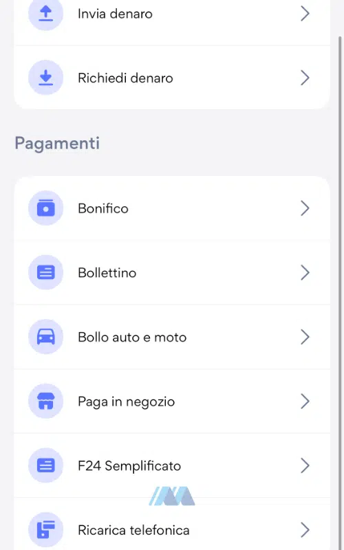 Pagamenti e operazioni