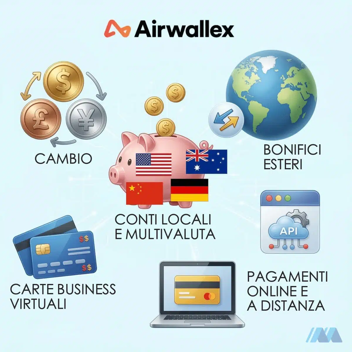 Airwallex offre diversi servizi per pagare o ricevere pagamenti online